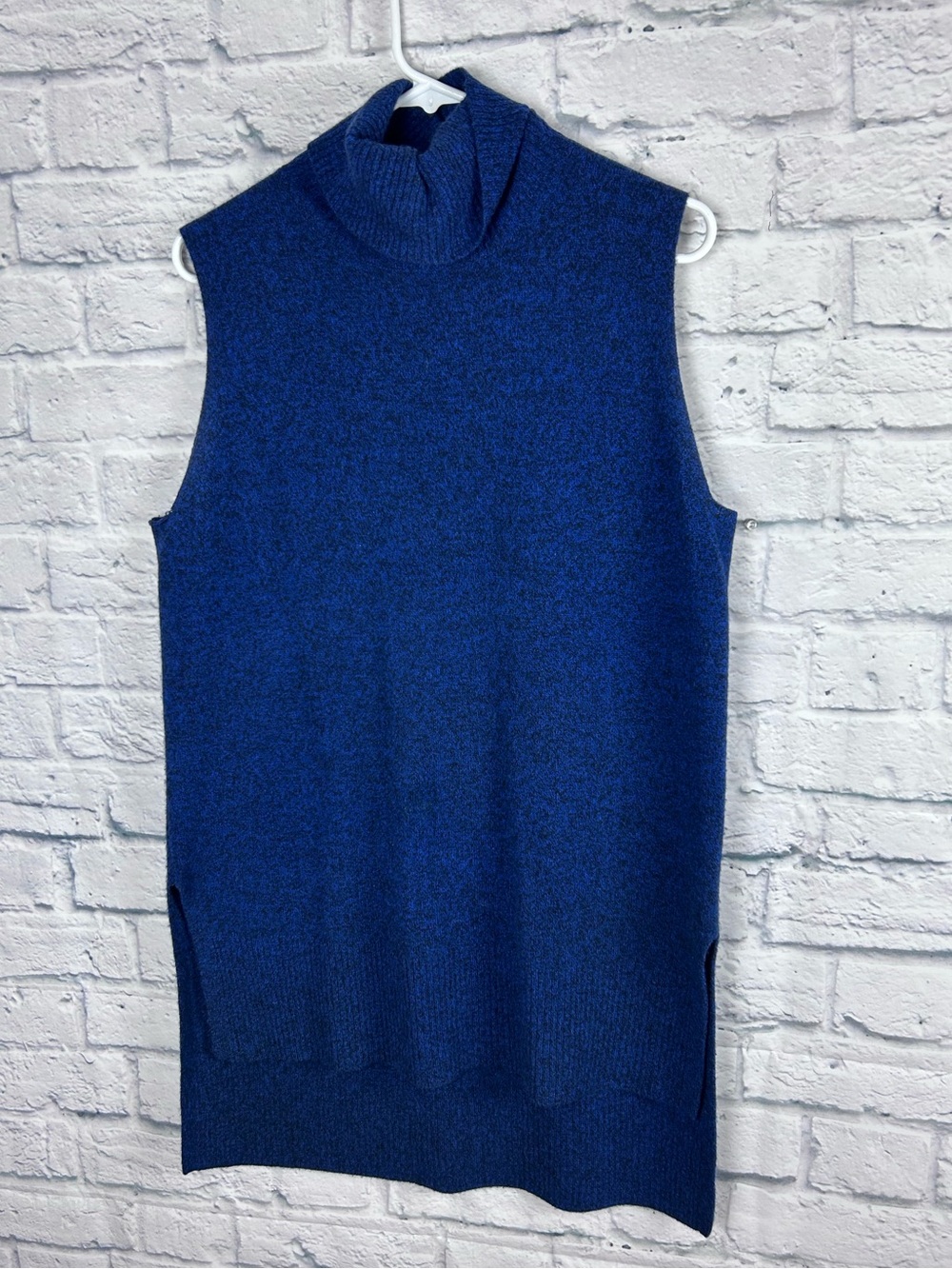 Antonio Melani 100% Cashmere Sleeveless Turtleneck Sweater Blue M